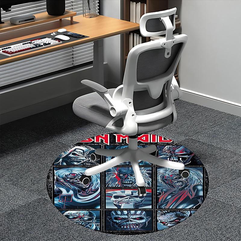 

Iron Maiden,Eddie the Head Chair mat Round Rug Office carpet, Machine Washable, Non slip, Suitable for Living Rooms, Bedrooms 80cm