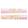 24Pcs Artificial Nails with Pearl Heart Star Pattern Charming Reusable False Nails For Party Wedding