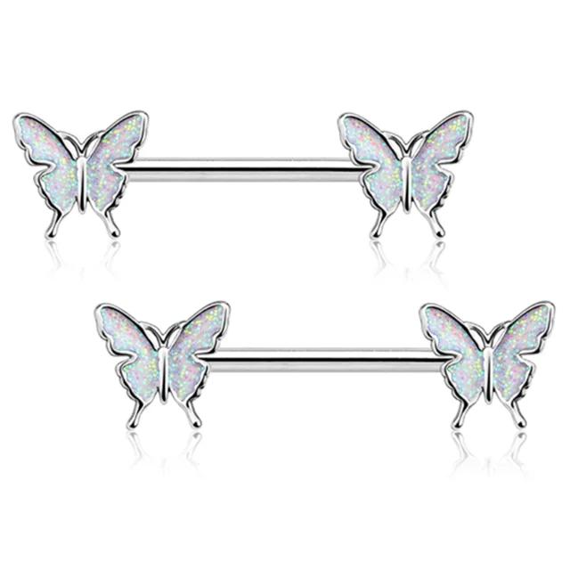 Rosa Herz Brustwarzenpiercing Stange Set Glänzende Kristall Brustwarzenringe Großpackung Für Frauen Blume Brustwarzen Schmuck Packung Piercing Teton Mengen