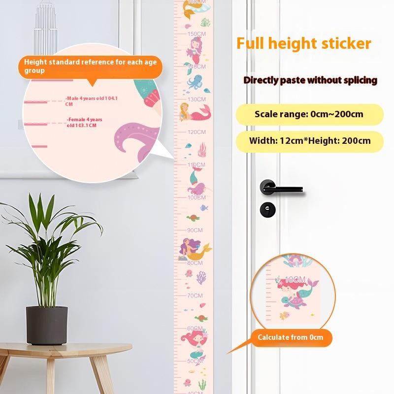Height 2M Cartoon Wall Sticker Measuring Instrument Ruler For Measuring Height Sticker Wallpaper Growth Chart Can Be Removed