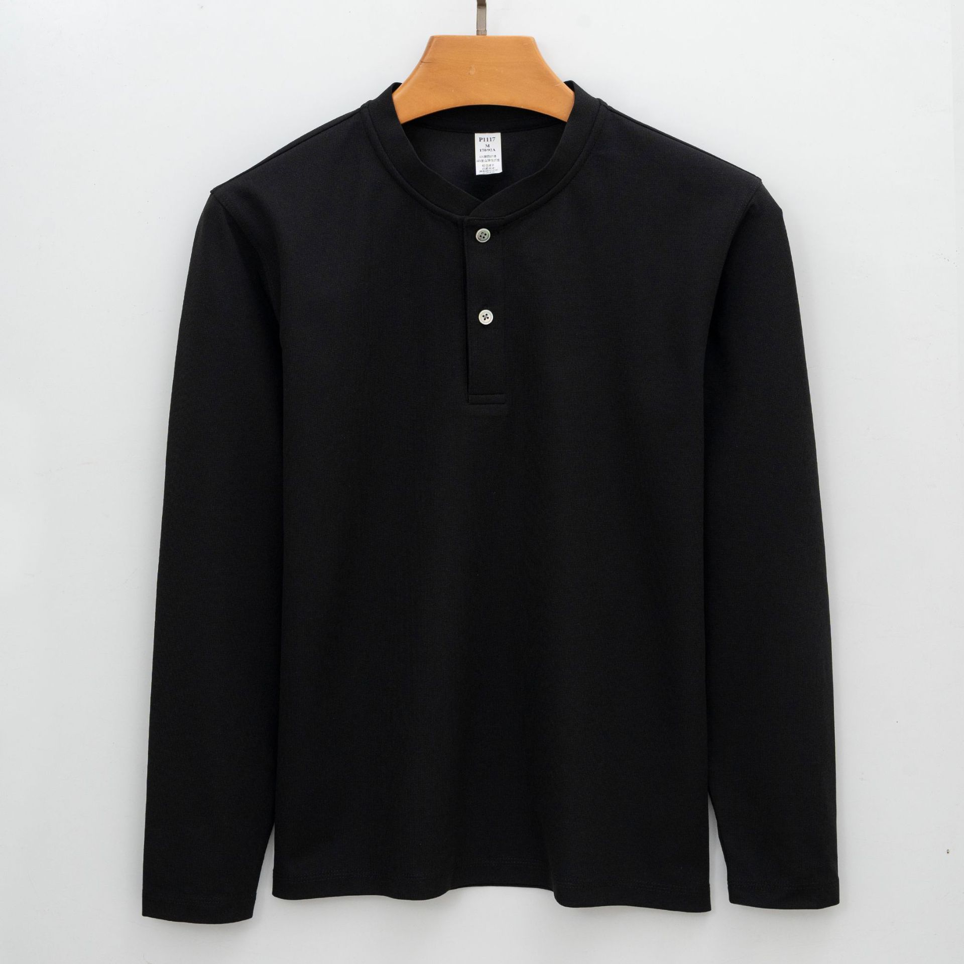 

Sports Long-sleeve Moisture-wicking Quick-dry Stand-collar Sun Protection Youth T-shirt Minimalist Lightweight Breathable Summer Business T-shirt 4XL чорний