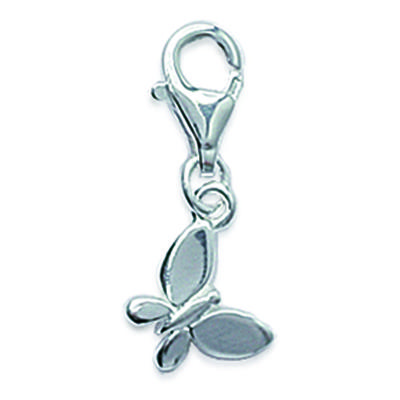 [F3914] - Silver Charm Pendant 'Butterfly' Silver - 20x7 Mm