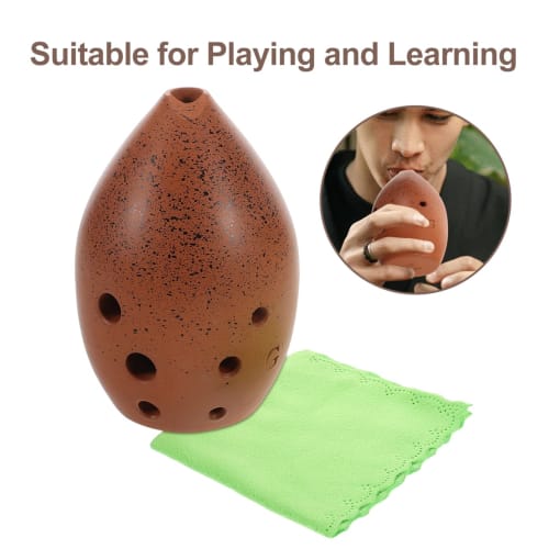 TOYANDONA Ceramic Ocarina, 8-Hole, G Key, for Beginners, Folk Instrument, for Performance