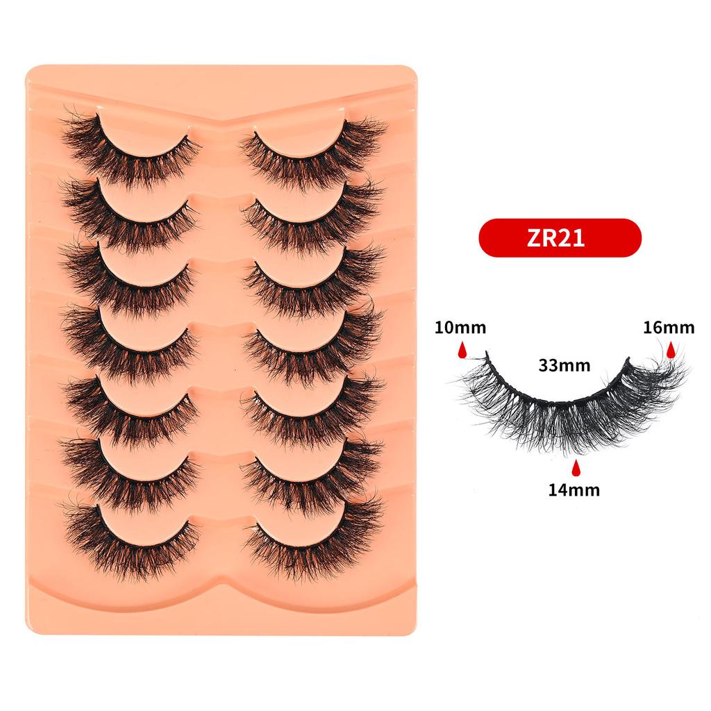 7 Pairs of Thick Fried Hair Models, Natural Curled Eyelashes, European and American Exaggerated False Eyelashes 2026