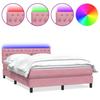 Continental Bed With Mattress, Pink, 160X210 Cm, Velvet