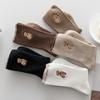 Women'S Cartoon Bear Socks Korean Casual Stockings Soft Cotton Socks Autumn Coffee Stockings Kawaii Women Socks Women Hosiery