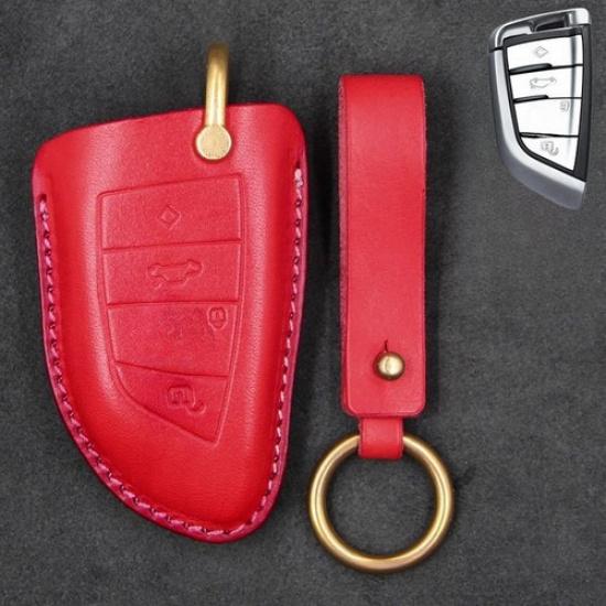 Genuine Leather Car Key Fob Case Cover For BMW 4 5 6 7 F15 X2 X3 X4 X5 X6 X7 X5M