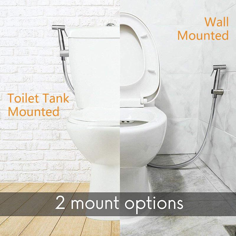 Handheld Bidet Toilet Sprayer Set Stainless Steel Bidet Faucet Wall Mounted Toilet Spray Gun Bathroom Shower Head Self Cleaning