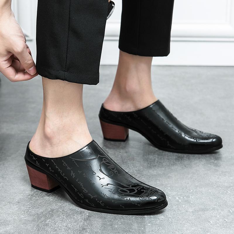 Fashion Men's Party Thick Sole Sandals Casual Slippers For Men Half Drag Fashion Style Office Work and Outdoor Parties Half Drag Shoes