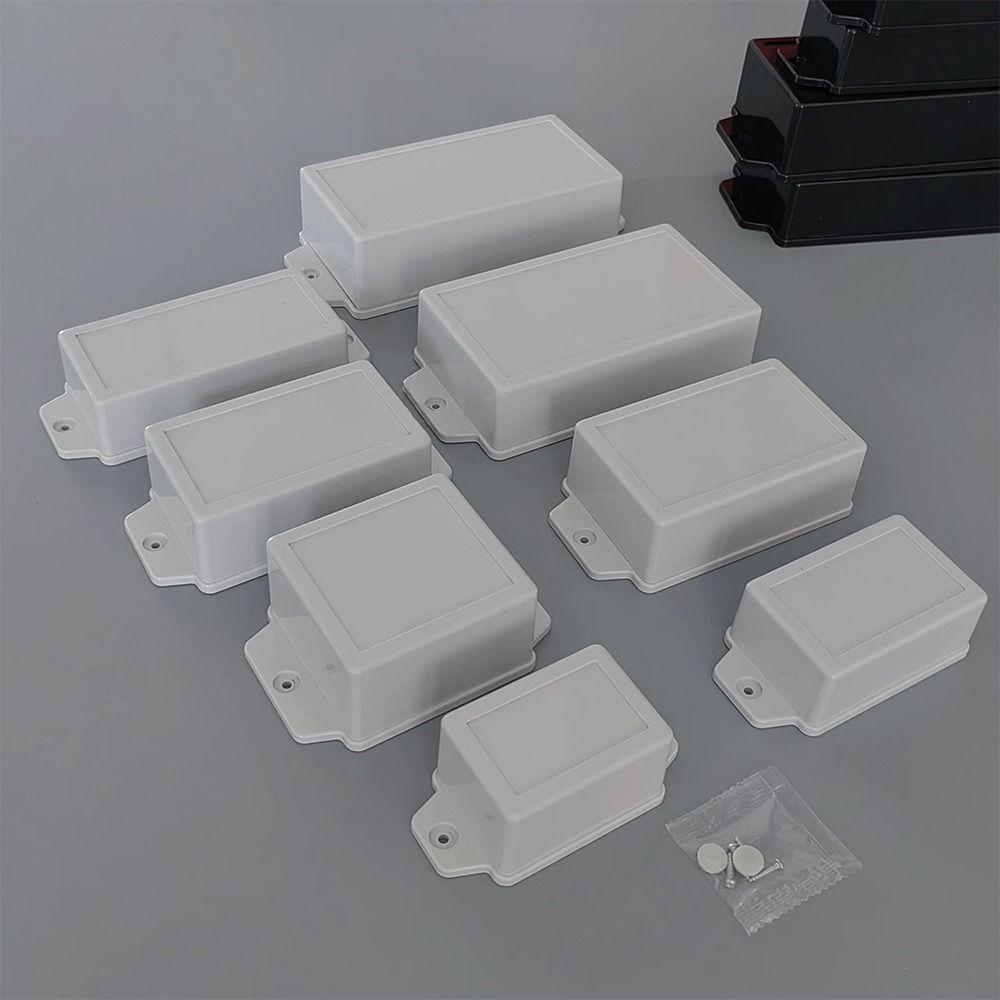 ABS Plastic Storage Case White Black Housing Instrument Case  Electronic Supplies