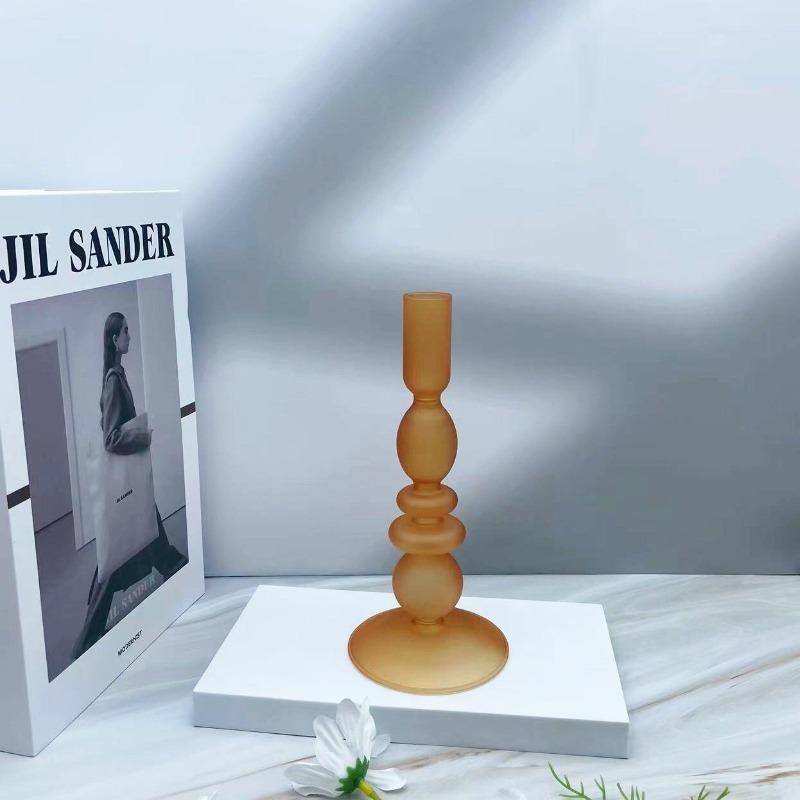 

Creative Nordic Style Glass Candle Holder Living Room Dining Table Homestay Simple Decoration Household Candle Pedestal