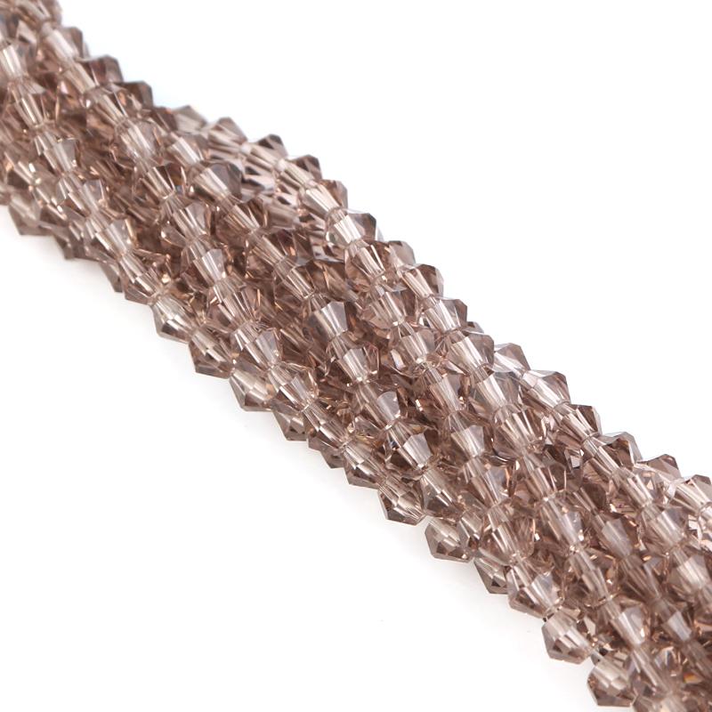 Apx 95pcs/Strand 4mm Shiny Crystal Beads Bicone Beads Faceted Glass Beads Loose Spacer Beads for Bracelet DIY Jewelry Making