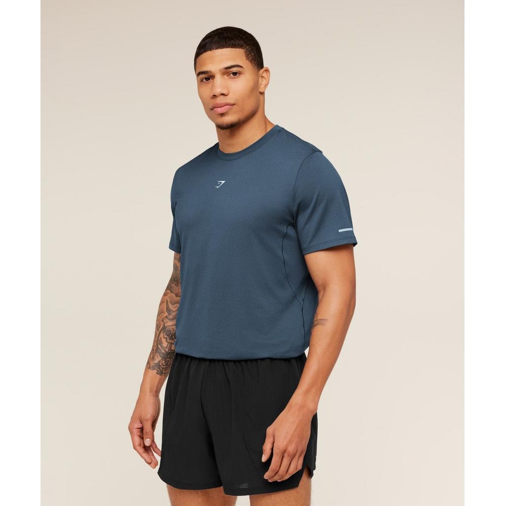 Gymshark Running T shirT Gs sTealTh Blue A3c2s Ud6s