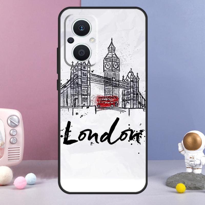 London Red Bus Big Ben Funda For OPPO Reno 12 F 11F 13F 14F 10 11 13 14 Pro 7 8 Lite OPPO Find X9 X6 X5 X8 Pro Case