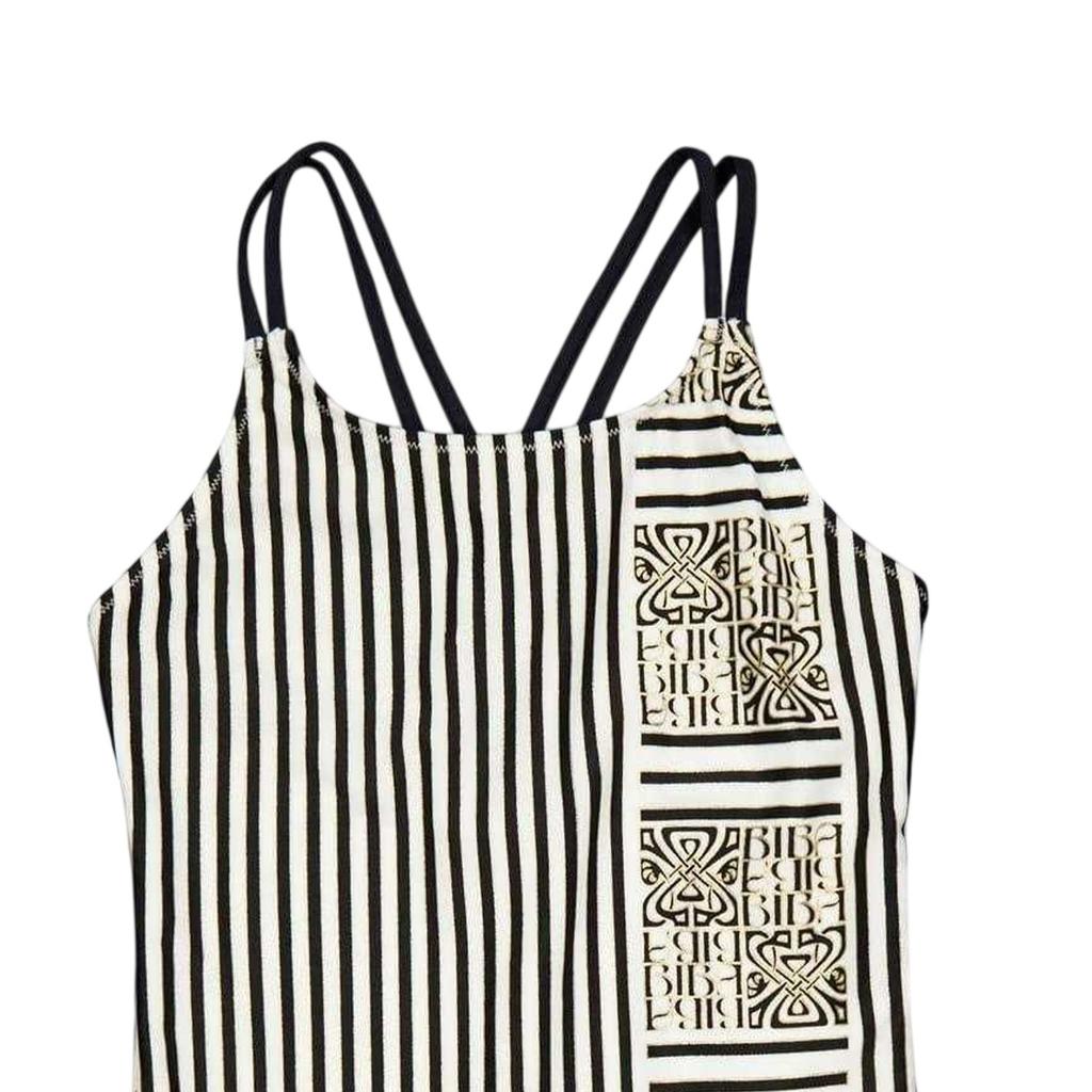 Biba Girls Stripe Cross Back One Piece Swimsuit
