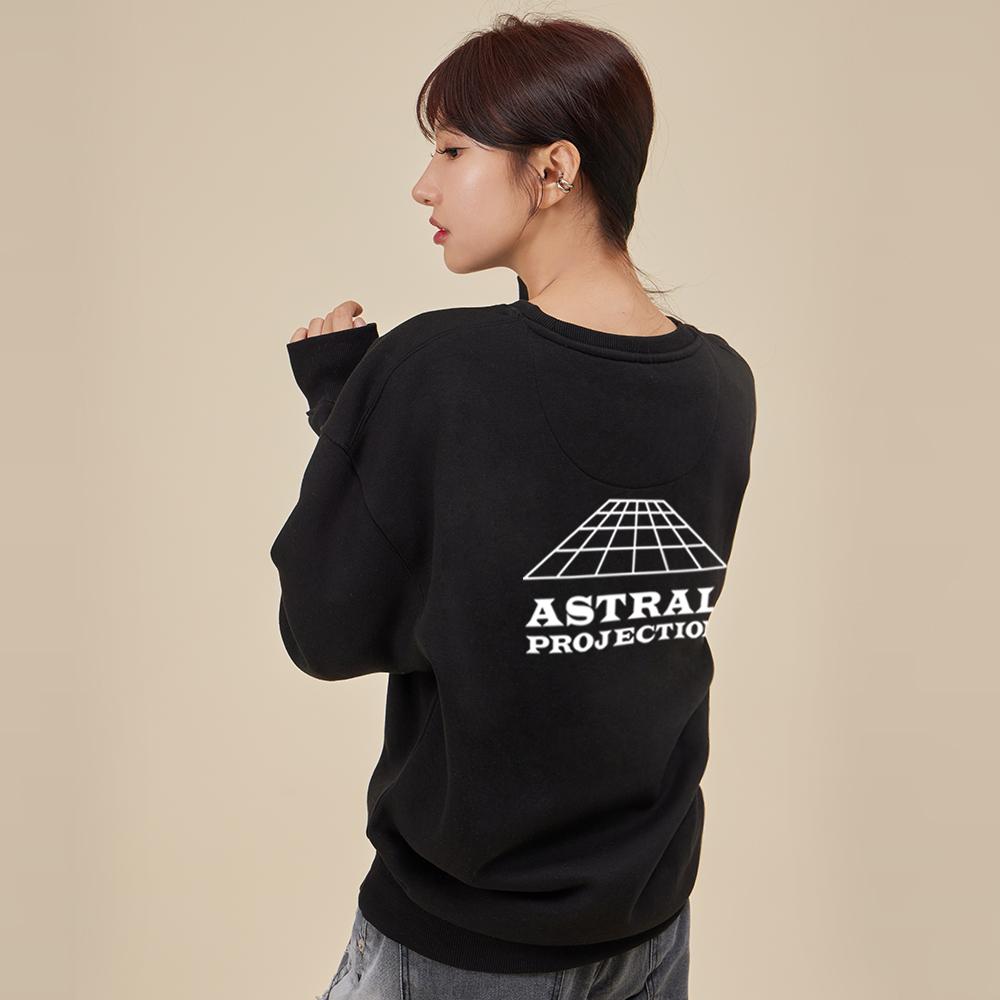 ASTRAL PROJECTION Signature Logo Loose Fit Sweatshirt_Black