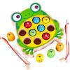 Giocattolo di Legno Gioco di Pesca Magnetico Apprendimento Motricità Fine Promuove l'Interazione Genitore-Figlio Gioco di Pesca in Legno per Bambini Bambine