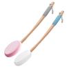 Back Lotion Applicator with Replaceable Cotton Pads Even Coverage Sunscreen Cream Applicator with Curved Handle Back Feet Cleaning Bath Scrubber for