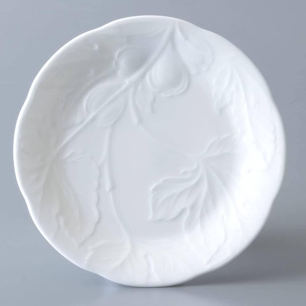 NARUMI Plate Set, 17cm, White, 5 Designs, Cute Relief Design, Microwave and Dishwasher Safe, Made in Japan, Gift Box Included, 1023-23366
