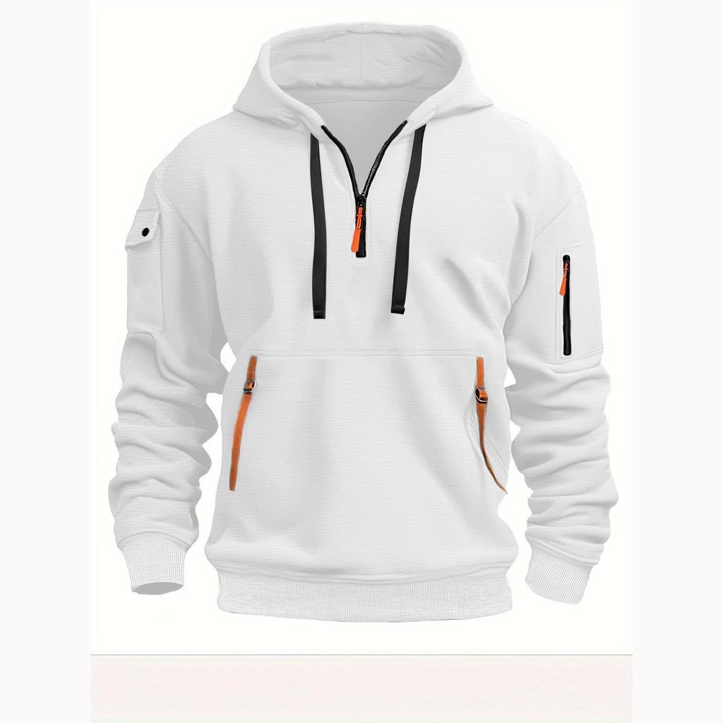 Frühling/Herbst Herren Reißverschluss Hoodie mit mehreren Taschen - Sport & Freizeit Sweatshirt