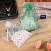 100pcs Gift Organza Bags 7.8x11.8 Green Inch Drawstring Rope Sheer Fabric Wedding Party Favour And Candy Bags