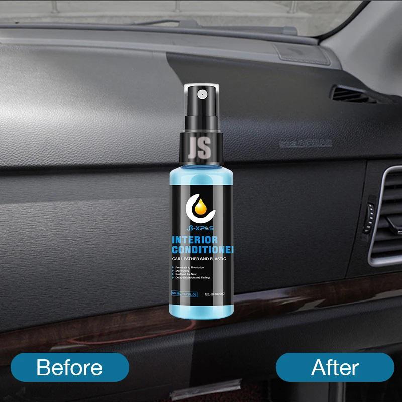 Plastic Leather Restorer Interior Trim Conditioner Polish Shine Cleaner Restore New Black Color Fading Repair Car Care Detail
