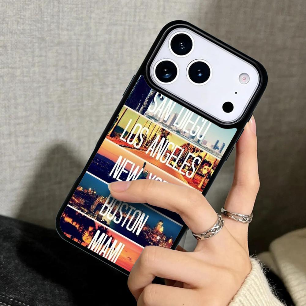 Hülle Case für iPhone 17 Air 16 Pro Max 15 Plus 11 13 Mini 14 12 Rückseite Handyhülle NEW YORK AMERIKANISCHE STADT