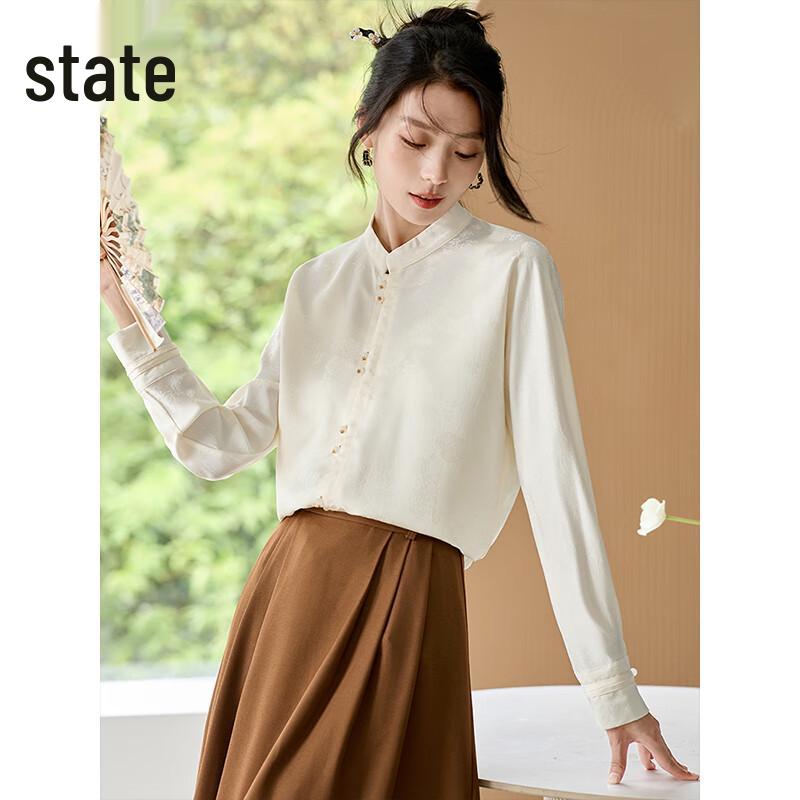 Chushen New Chinese Style Floral Long Sleeve Shirt