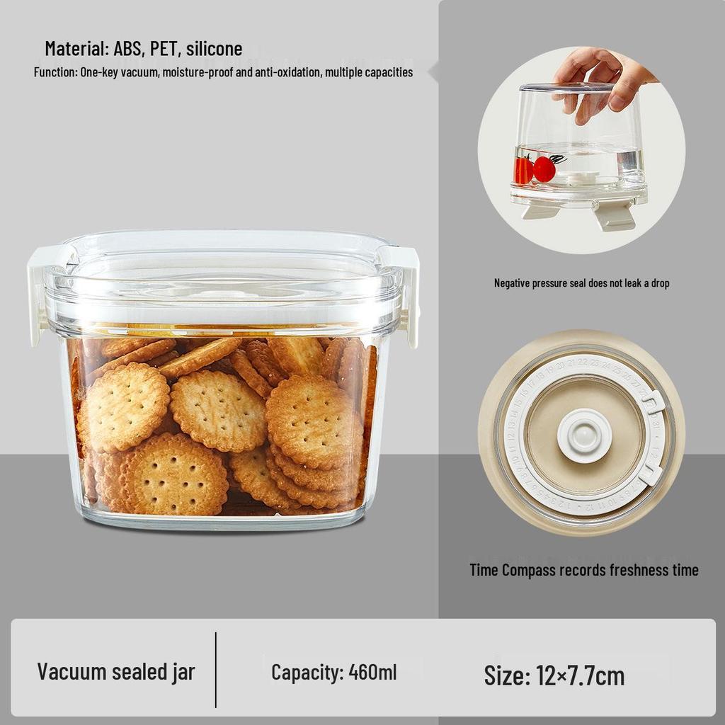 Vacuum-Sealed Thickened Plastic Storage Jar for Snacks, Grains, and Cereals