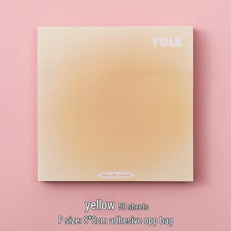 Cartoon Egg Yolk Gradient Memo Pad - Reusable Sticky Notes for Students 8x8cm жёлтый