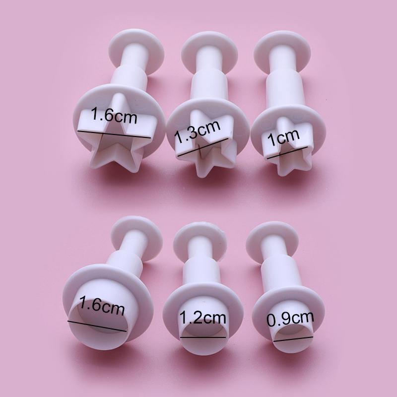 3-12Pcs Geometry Cookie Cutter Plastic Square Sugarcraft Decor Fondant Cutter Circle Star Cookie Mold Icing Sugar Baking Tools
