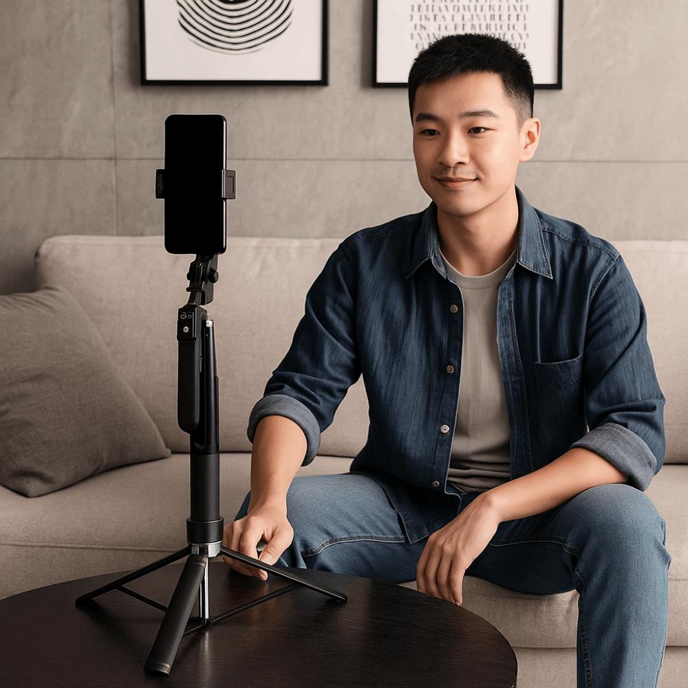 360 ° Rotation Selfie Stick Tripod Wireless Remote Control Tripod Stand Phone Stand  Live Streaming