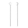 Elegant Star and Moon Tassel Earrings - Versatile Long-Line Women's Jewelry