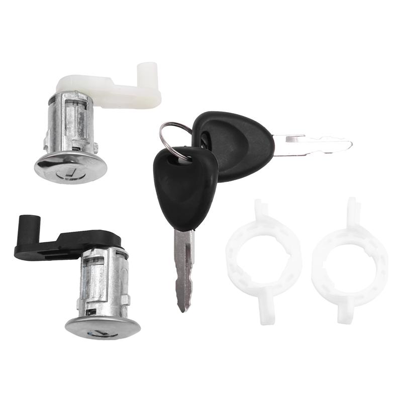 Car LH & RH Door Lock Cylinder Kit With 2 Key 7701468981 7701468982 For Renault Megane 1996-2003 Scenic Clio Master