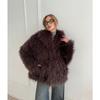 Cappotto Invernale Oversize da Donna in Ecopelliccia Bianca Soffice e Caldo