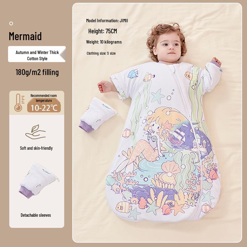Beikoo Baby Sleep Bag: All-in-One Anti-Kick Quilt, Pure Cotton, Temperature Regulating, for Spring/Autumn/Winter, A-Class Pajamas.