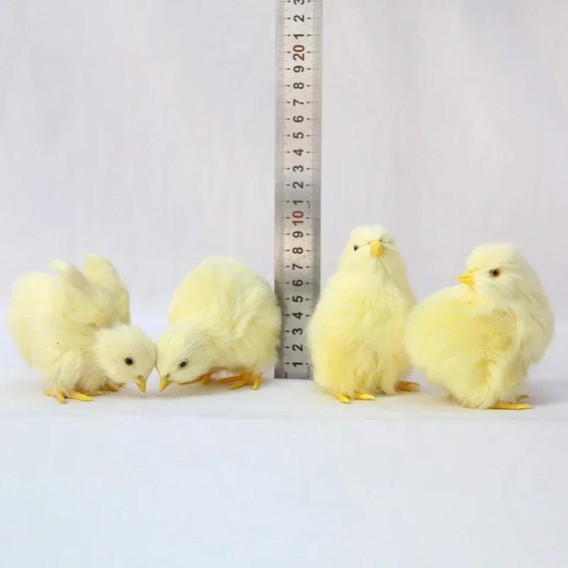 5 PZ Pollo Peluche Simulazione Pulcini Pasquali Realistici Decorazione Animale Peloso Pasquale Miniatura Oggetti di Scena Fotografica per la Casa