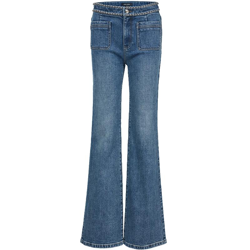 

VEROMODA Women s Retro Flared Jeans with Chain Pockets L