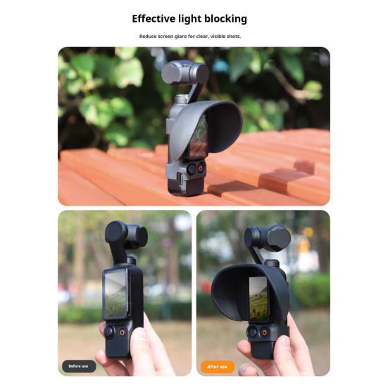 Action Camera Screen Hood for DJI Osmo Pocket 3 Sports Camera Screen Sun Shield Light Blackout Protection Sunshade Cover Camera Accessories