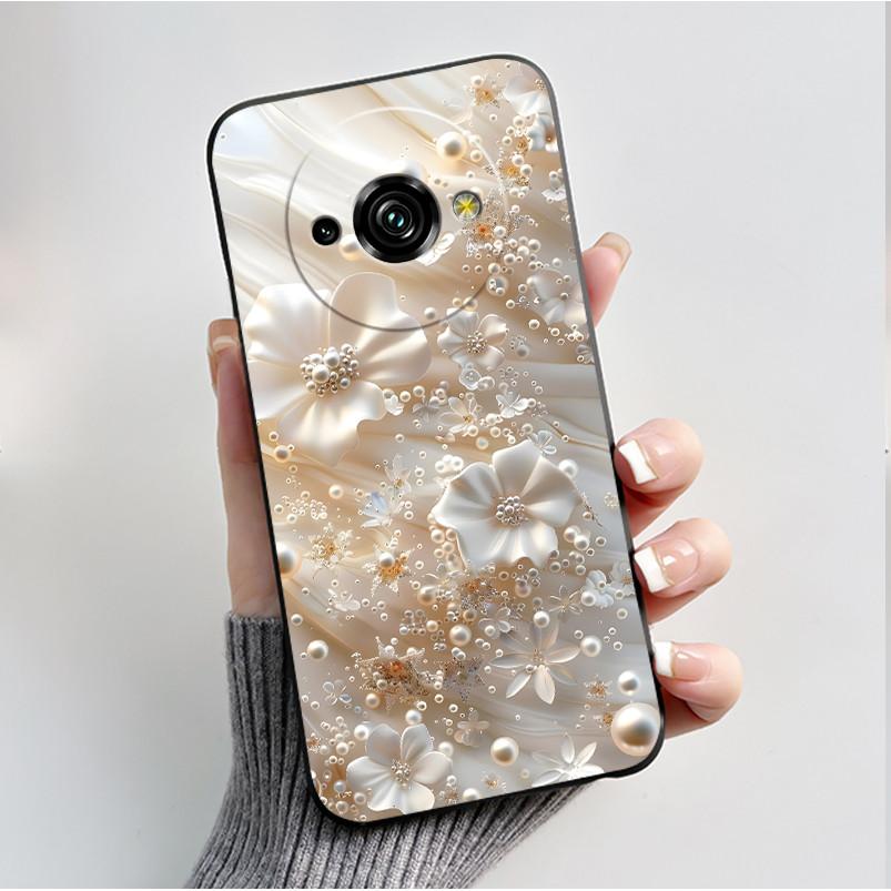 Phone Case For Oukitel C59 Pro Casing Luxury Fashion Butterfly Flower Cellphone Cases Black Jelly Soft Slim Silicone Back Cover
