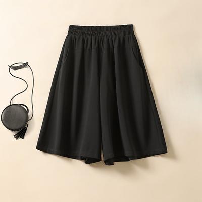 DIMANAF 2025 Plus Size Shorts Summer Women High Waist Loose Casual Short Pants Black Basic Harem Wide Leg Pants New