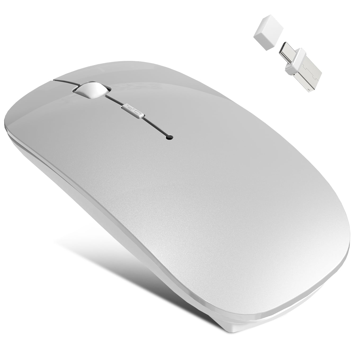 

Бездротова Bluetooth-зарядка Високо Сумісна з мишею, 5.2/3.0+2.4GHz, USB-A та USB-C, Тонка, Тиха, Компактна, Порт Type-C, Вбудований Jiggler, 3 DPI,