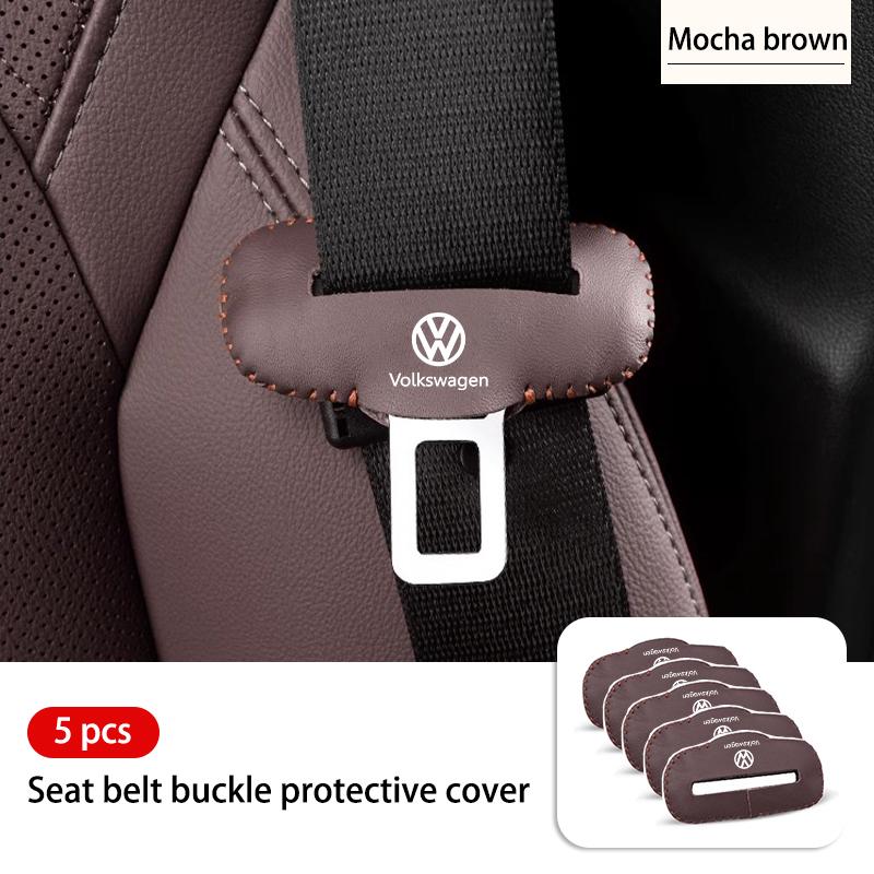BIG1 Leather Car Seat Belt Adjustable Anti-Scratch Protector Buckle For Volkswagen VW Polo Jetta Sagitar Magotan Passat B5 B6 B7 CC