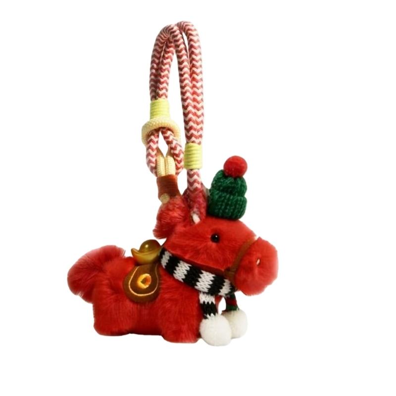 

Plush Horse Doll Keychain Ornament Pendant For 2026 Year Featuring Adorable Ingot Design Symbolizing Prosperity And Wealth