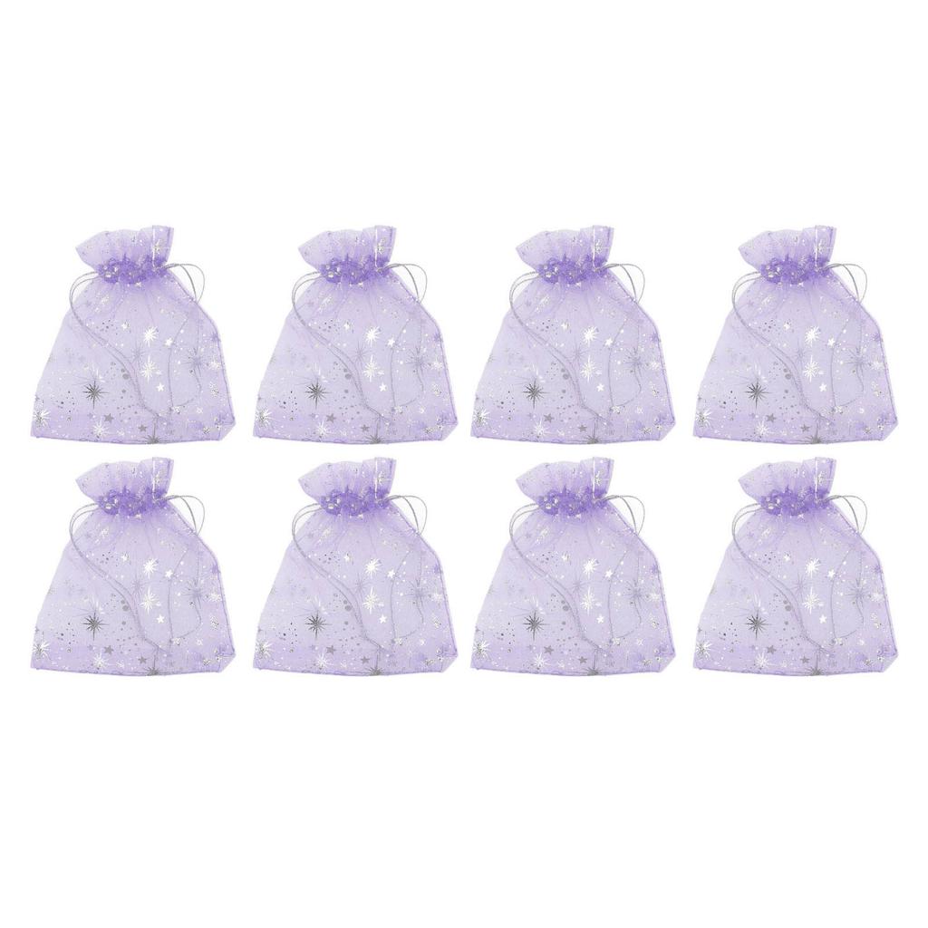 50 STÜCKE Kordelzug Durchsichtiger Netzbeutel Exquisites Sternmuster Transparente Geschenktüten für Hochzeit Kirche