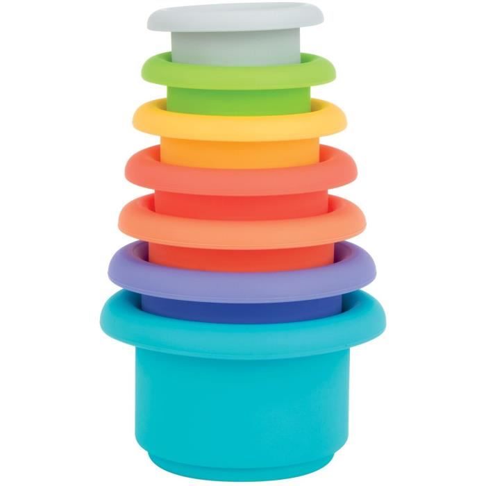 Gobelets De Bain Empilables - NUBY - Silicone - 5 Couleurs - 5 Formes