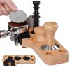 Holz Kaffeetamper Halter Multifunktionale Espresso Tamping Station Kaffeetamper Matte Siebträger Organizer Kaffeezubehör