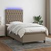 VidaXL Slat Bed Base with Mattress and LED, Upholstered Bed, Single Bed, Adult Bed for Interior Bedroom, 3135073