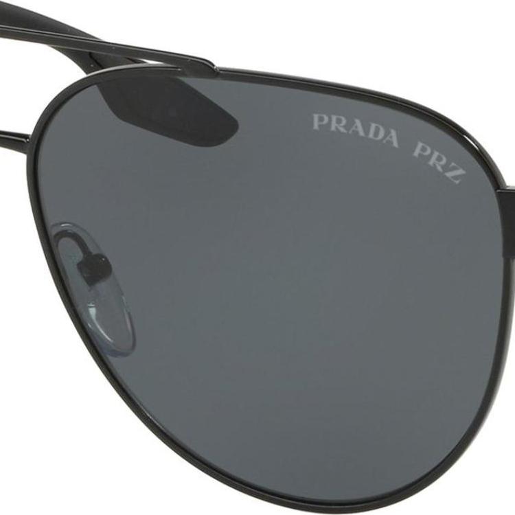 Prada Logo Detail Acetate Irregular Shape Sunglasses Men Sunglasses Black SPS54T