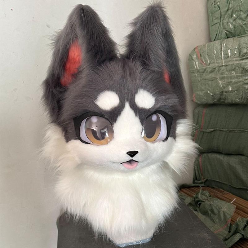 Fursuits head cheap animal head costume cat  furry head kemono cute dog head costume Halloween role-playing costume